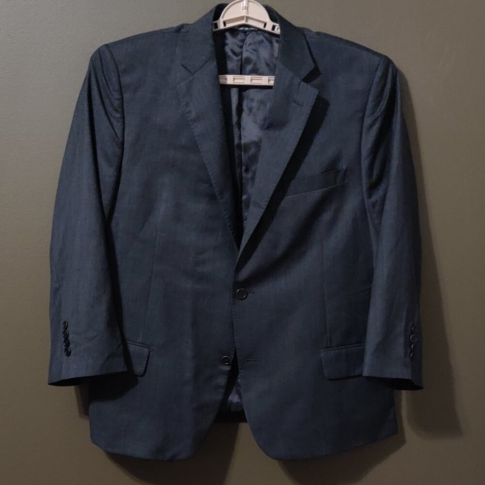 Ermenegildo Zegna For Saks Wool/Silk Suit Sport Coat Blazer Grey SIZE 44